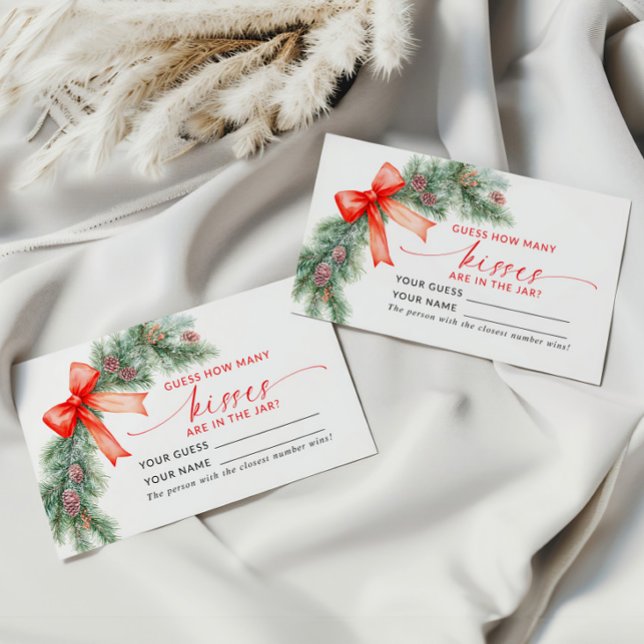 Mesa Red Bow Navidades Cuántas Besos Ducha Tarjeta De J (Subido por el creador)