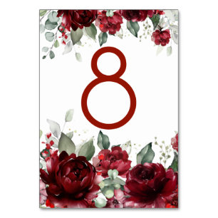Mesa Red Peony Epiphany Boda Tabla Número de Tarjeta