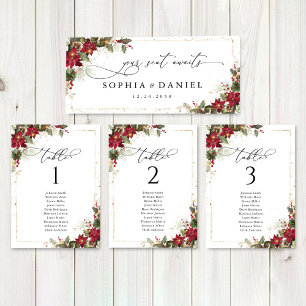 Mesa Redonda de Boda Rústico Pine Poinsettia