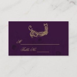 Mesa Regencia de pavo real en tarjeta de lugar Boda mor