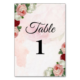 Mesa Rosa de tabla de boda número de tarjeta de doble c