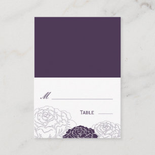 Mesa Rosa Jardín Boda plegado Tarjeta de plaza - Púrpur