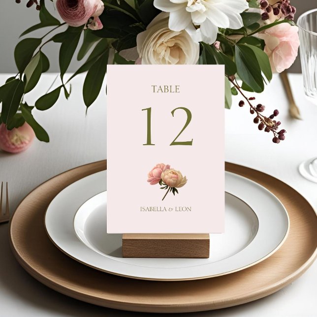 Mesa Rosa | Tarjeta de número de tabla del Boda Rosa (Subido por el creador)