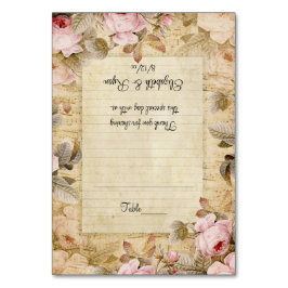 Mesa Rosas rosas rosas, Floral vintage, tarjeta de luga