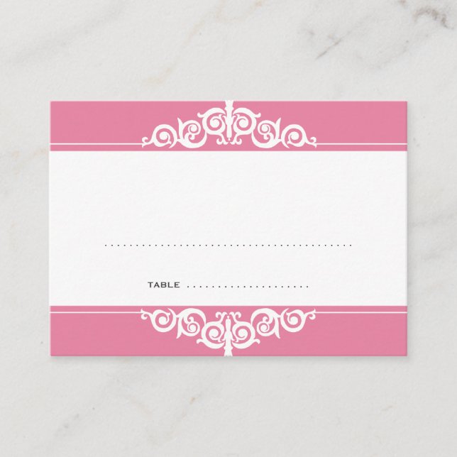 Mesa Rótulo rosa tarjeta de acompañantes de boda victor (Anverso)