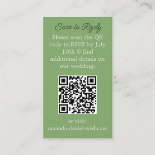 Mesa RSVP con una tarjeta de exploración QR