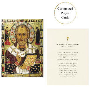Mesa San Nicolás, la tarjeta de oraciones ortodoxas par