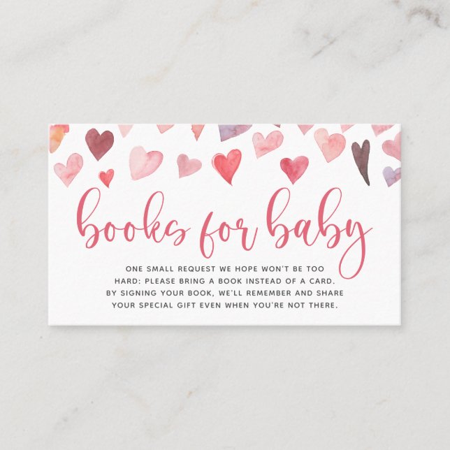 Mesa San Valentín Baby Shower Books para la tarjeta de  (Anverso)