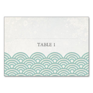 Mesa Seafoam Green+White Stylist Waves Place Tarjeta de