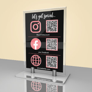 Mesa Señal de Redes Sociales   Código QR Tarjeta de Mes