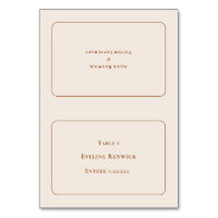 Simple tarjeta de lugar plegable Boho Ivory Entree