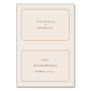 Mesa Simple tarjeta de lugar plegable Boho Ivory Entree