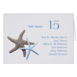 Mesa Starfish Asientos Todos los nombres Tarjeta p