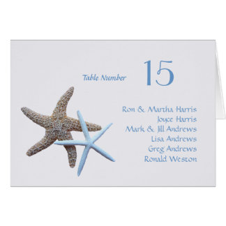 Mesa Starfish Asientos Todos los nombres Tarjeta p