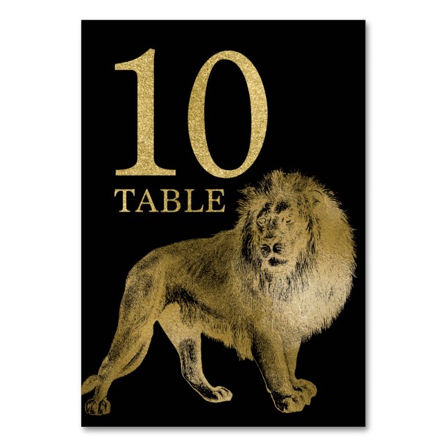 Mesa Tarjeta 10 de la tabla de leones para animales afr (Anverso)