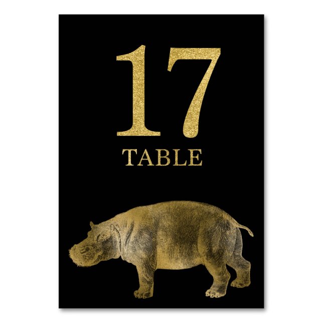 Mesa Tarjeta 17 para el número de la tabla de hipopótam (Anverso)