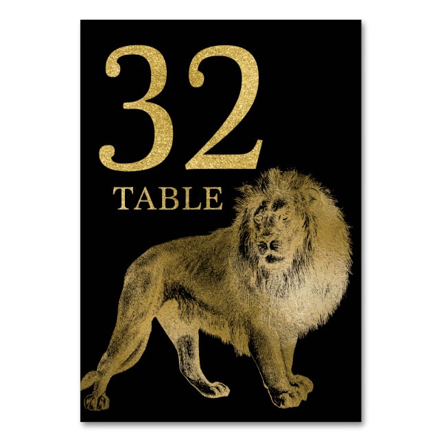 Mesa Tarjeta 32 de la tabla de leones para animales afr (Anverso)