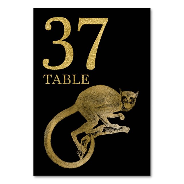 Mesa Tarjeta 37 de la tabla de monos de animales africa (Anverso)