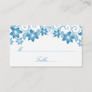 Mesa Tarjeta azul simple de Boda floral