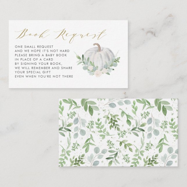 Mesa Tarjeta Baby Shower de solicitud de libro para cal (Anverso / Reverso)