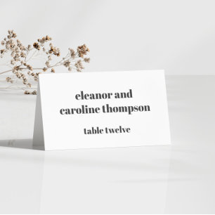 Mesa Tarjeta Black Retro Custom Wedding Place de negrit