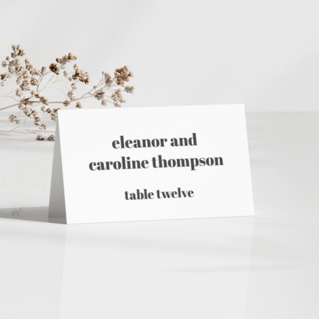 Mesa Tarjeta Black Retro Custom Wedding Place de negrit (Subido por el creador)