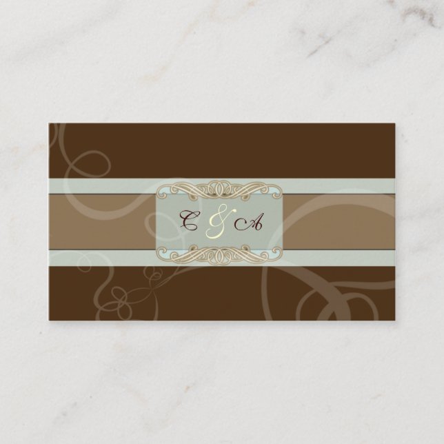 Mesa Tarjeta Boda clásica de chocolate oscuro (Anverso)
