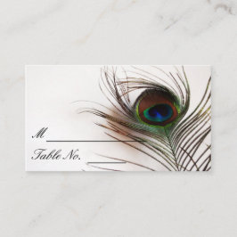 Mesa Tarjeta Boda del glamour de plumas de pavo real