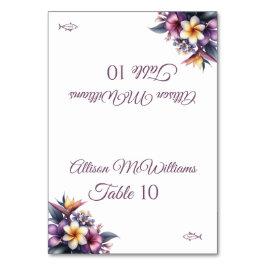 Mesa Tarjeta boda-Icono de floral tropical-pez-