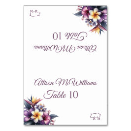 Mesa Tarjeta boda-icono tropical de cerdos florales-