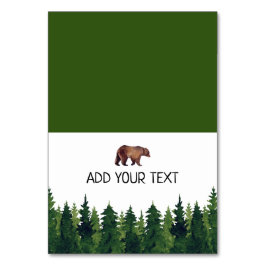 Mesa Tarjeta Buffet de Oso Forestal de Acuarela