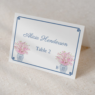 Mesa Tarjeta Chinoiserie Moda Rosa Y Boda De La Marina