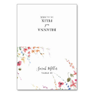 Mesa Tarjeta clásica de Boda floral de color salvaje