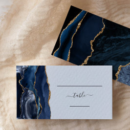 Mesa Tarjeta de Acompañamiento de Boda Azul Marino Oro