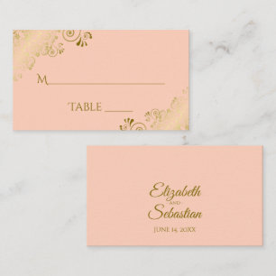 Mesa Tarjeta de Acompañamiento de Boda Coral Melocotón 