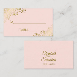 Mesa Tarjeta de Acompañamiento de Boda de Encaje Dorado