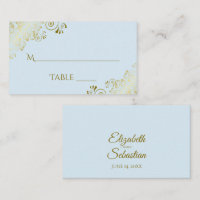 Tarjeta de Acompañamiento de Boda Elegante Azul Po