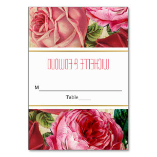 Mesa Tarjeta de acompañamiento de boda floral rosa rosa