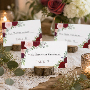 Mesa Tarjeta de Acompañamiento de Boda Rosas Rojas y Ro