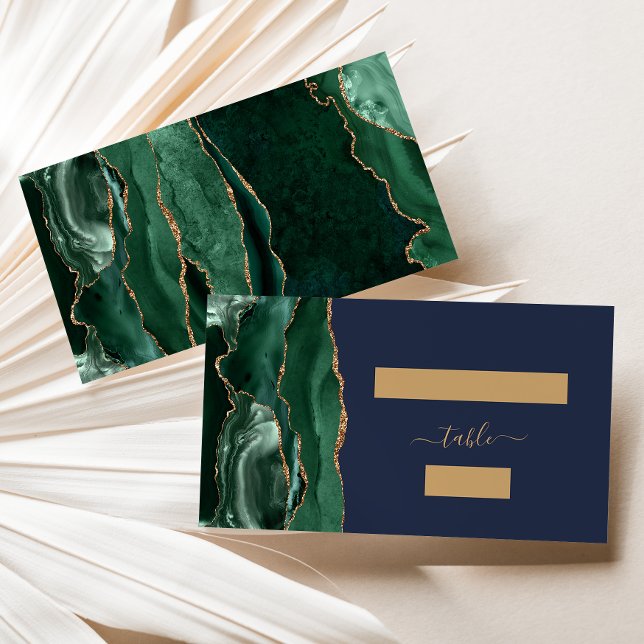Mesa Tarjeta de Acompañamiento de Boda Verde Esmeralda  (Subido por el creador)