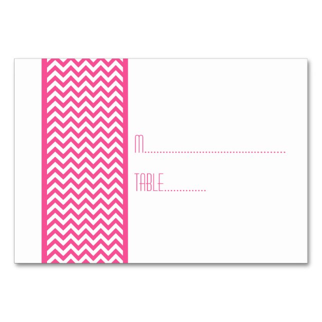 Mesa Tarjeta de acompañamiento de borde de cheurón rosa (Anverso)