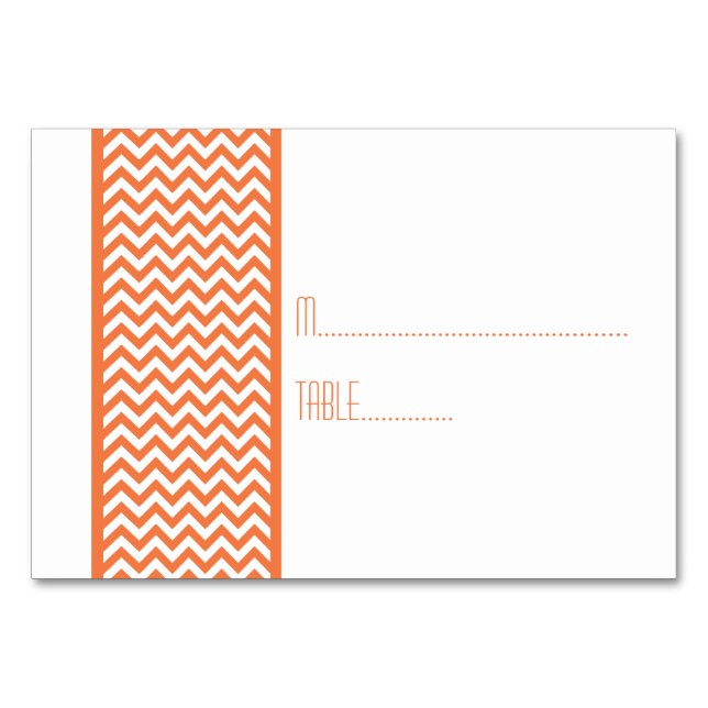 Mesa Tarjeta de acompañamiento de borde de naranja Chev (Anverso)