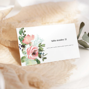 Mesa Tarjeta de acompañamiento floral de Eggshell y Blu