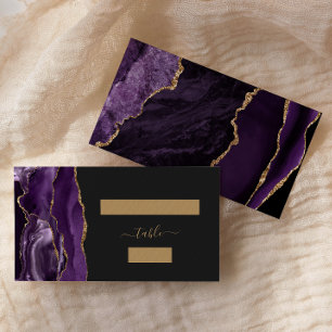 Mesa Tarjeta de acompañante de boda elegante morada y d