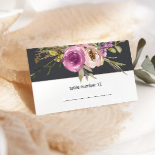 Mesa Tarjeta de acompañante de boda floral rosa polvori