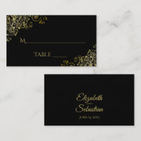 Tarjeta de acompañante de boda negra elegante con 