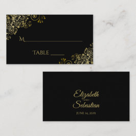 Mesa Tarjeta de acompañante de boda negra elegante con