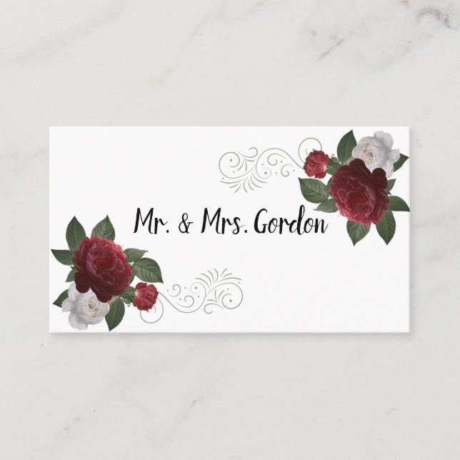 Mesa Tarjeta de acompañante de flores elegantes de colo (Anverso)