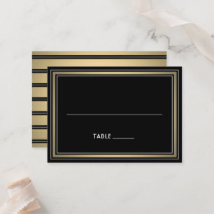 Mesa Tarjeta de acompañante grande a rayas negras y dor