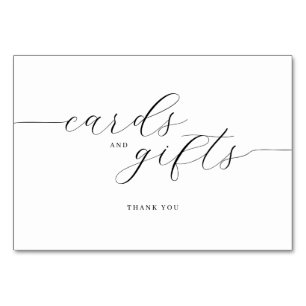 Mesa Tarjeta de agradecimiento elegante en blanco y neg